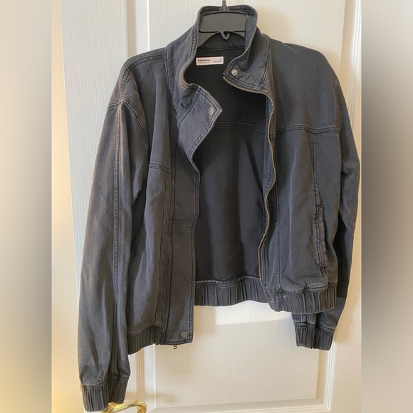 Sonoma Black Bomber Style Jeans Jacket. Size M. EUC - Picture 1 of 4